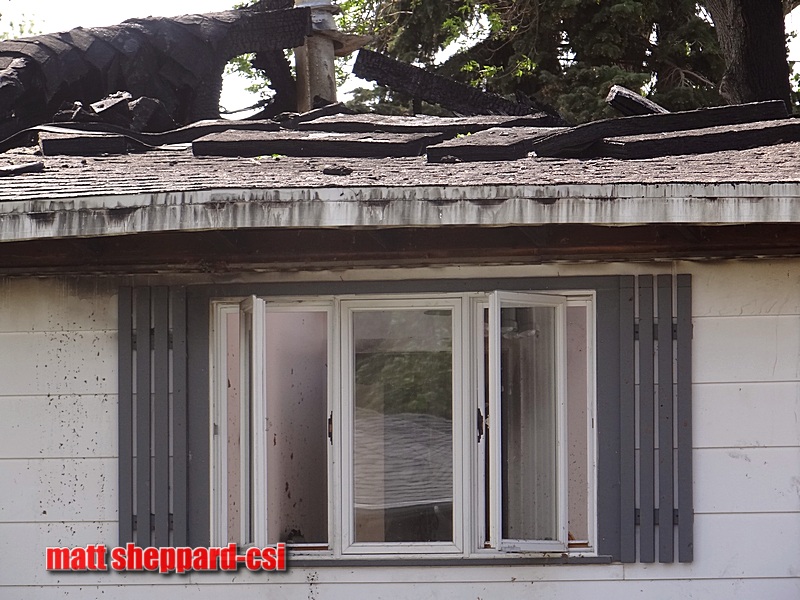 Aftermath of Sat evening fire NE Jamestown.  More CSi photos by Matt Sheppard at Facebook